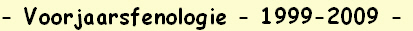 - Voorjaarsfenologie - 1999-2009 -